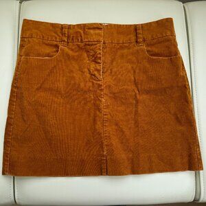 J Crew Rust colored corduroy retro style mini skirt, Size 4.